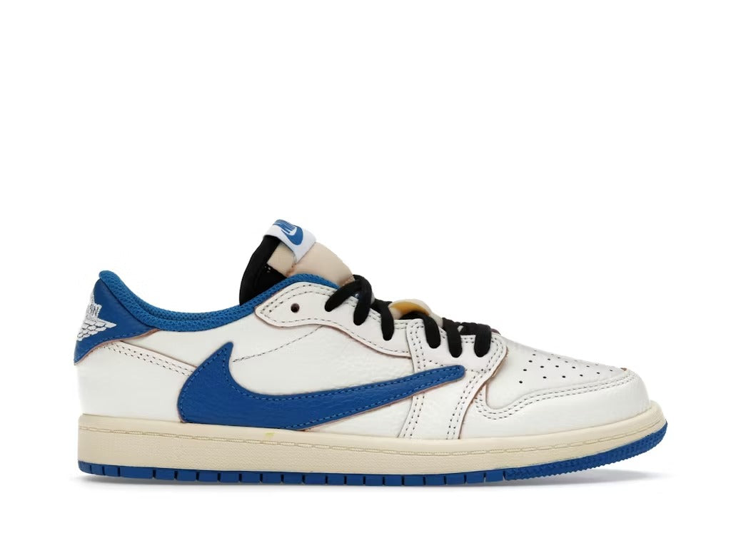 Air Jordan 1 Retro Low OG SP Fragment x Travis Scott Sail Military Blue (PS) product image 1, provided for visual reference