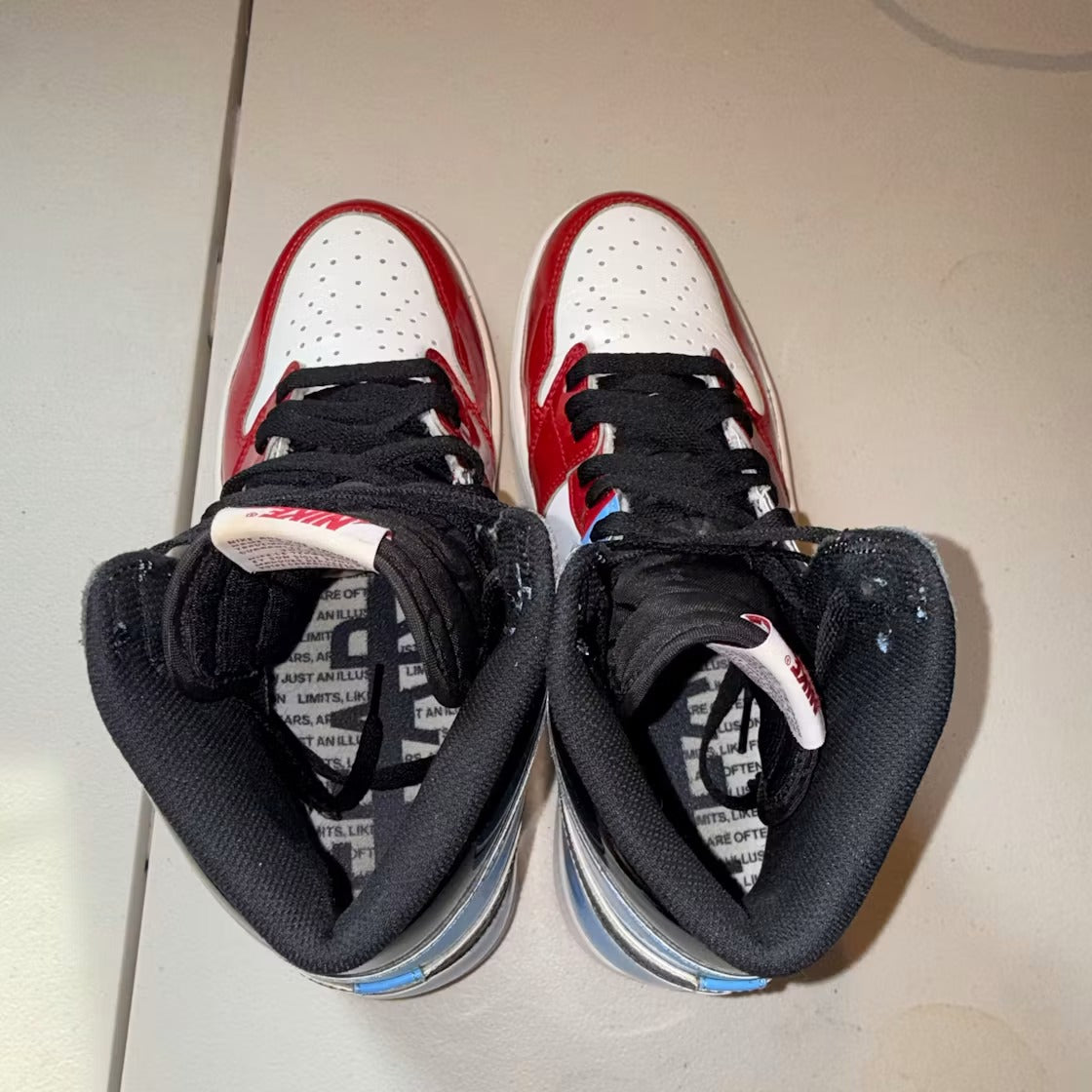 Air Jordan 1 Retro High Fearless UNC Chicago product image 3, provided for visual reference and product detail review