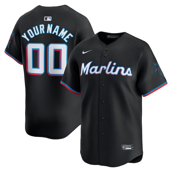 Custom Miami Marlins Alternate Limited Jersey - Black product image 1