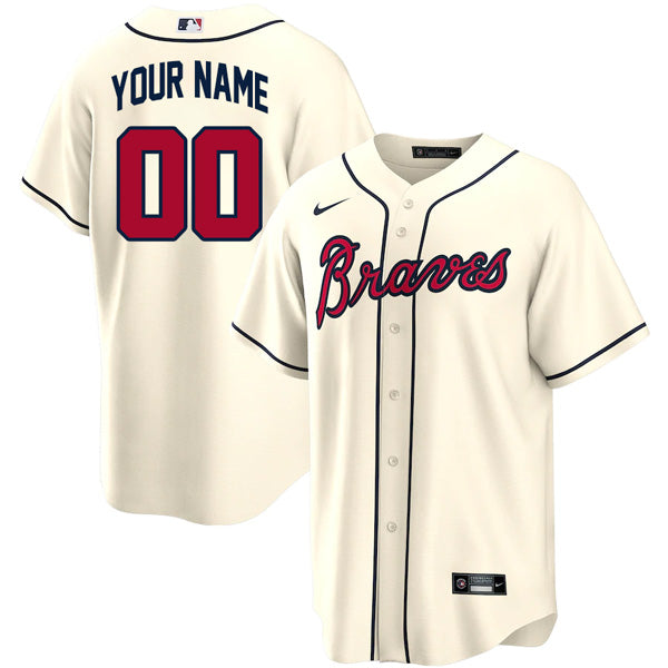 Custom Atlanta Braves Jersey - Cream product image 1