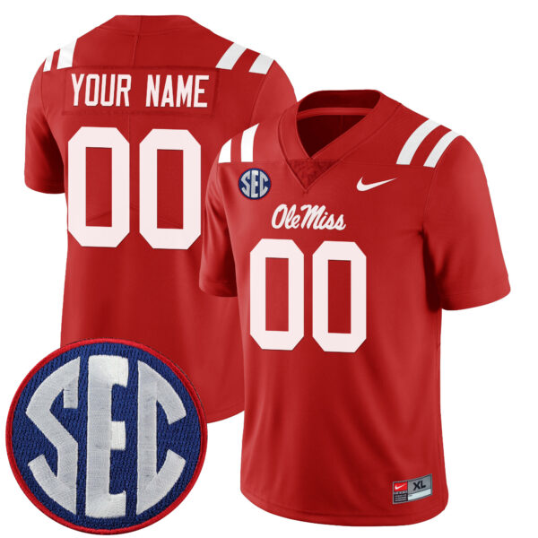 Custom Ole Miss Rebels Jersey - Red product image 1
