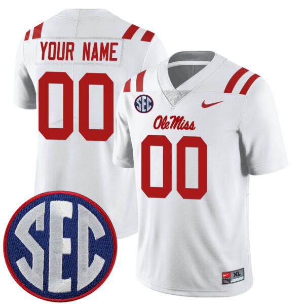 Custom Ole Miss Rebels Jersey - White product image 1
