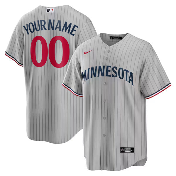 Custom Minnesota Twins Road Jersey - Gray Pinstripe product image 1
