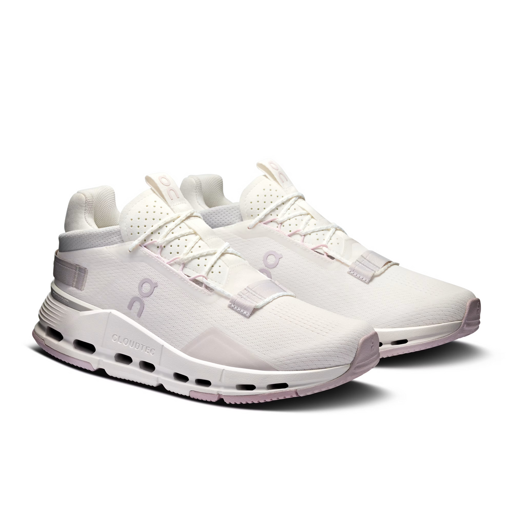 On Women Cloudnova 2 White/Orchid Lifestyle Sneakers product image 2, provided for visual reference and product detail review
