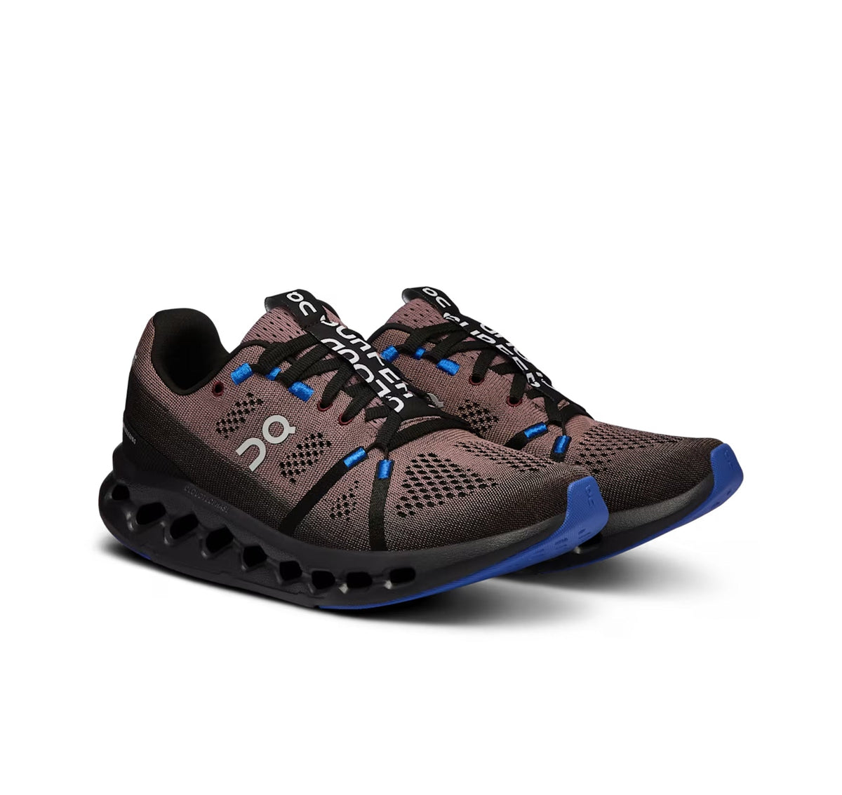 On Women Cloudsurfer Black/Cobalt Running Shoes product image 2, provided for visual reference and product detail review