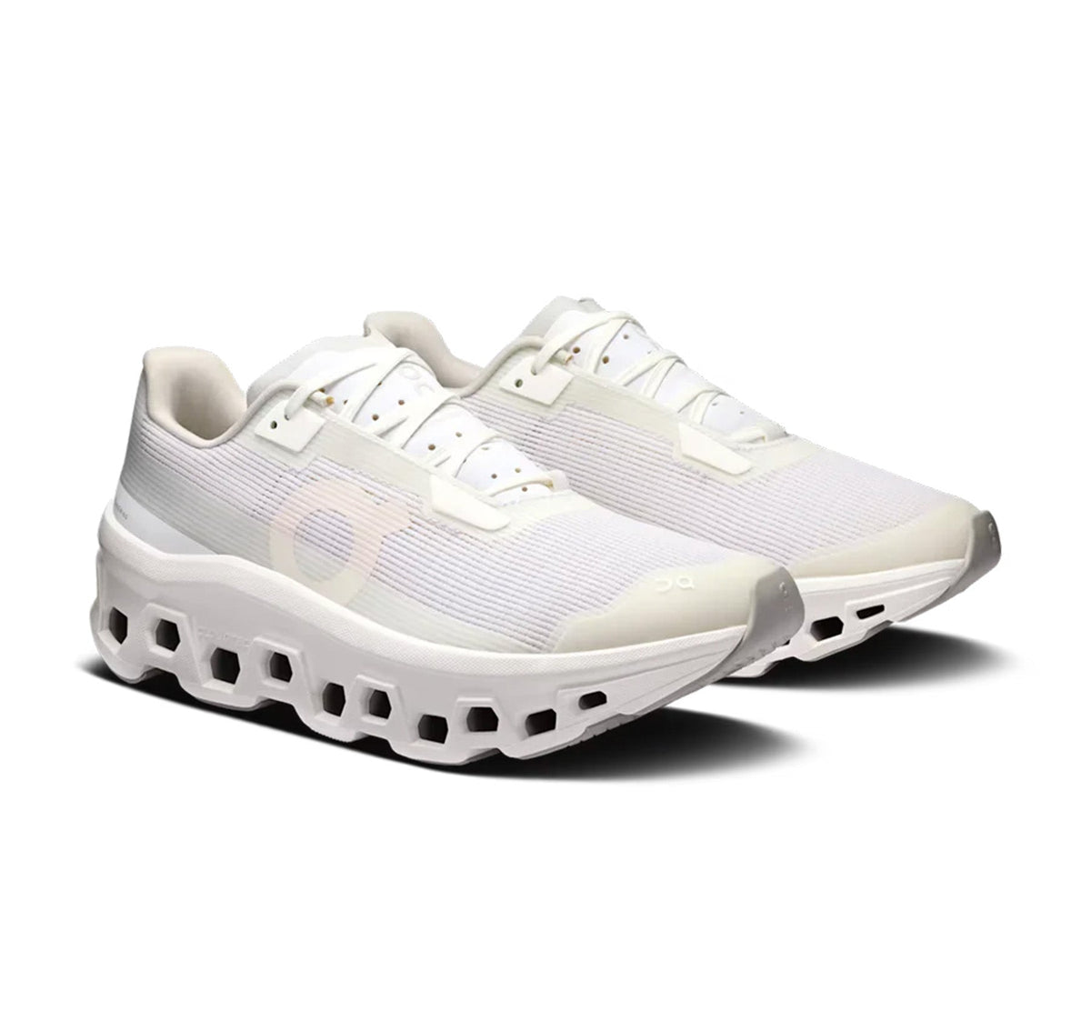 On Women Cloudmonster Void White Running Shoes product image 2, provided for visual reference and product detail review
