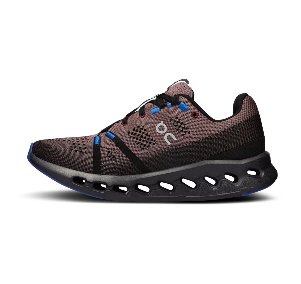 On Women Cloudsurfer Black/Cobalt Running Shoes product image 4, provided for visual reference and product detail review