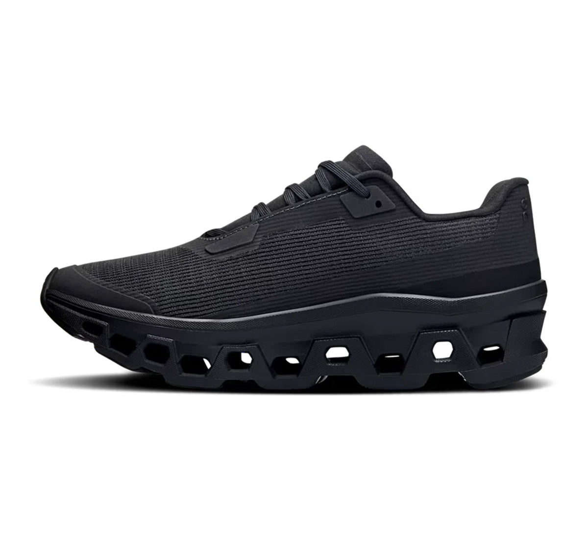 On Women Cloudmonster Void Black Running Shoes product image 4, provided for visual reference and product detail review