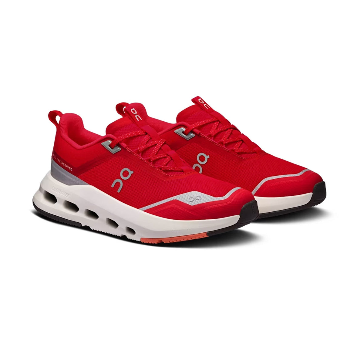 On Big Kids' Cloudnova Red/Terra Athletic Shoes product image 2, provided for visual reference and product detail review