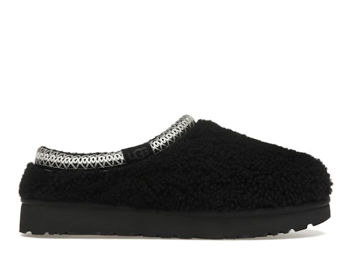 UGG Tasman Maxi Curly Slipper - Black (Women) product image 1, provided for visual reference and product detail review