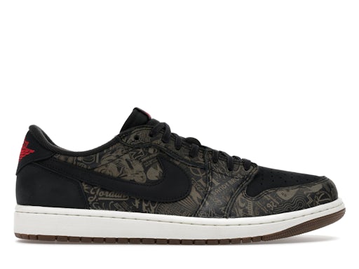 Air Jordan 1 Retro Low OG Laser Black University Red product image 1, provided for visual reference and product detail review