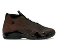 Air Jordan 14 Retro Mowalola Burnt Red product image 1, provided for visual reference and product detail review