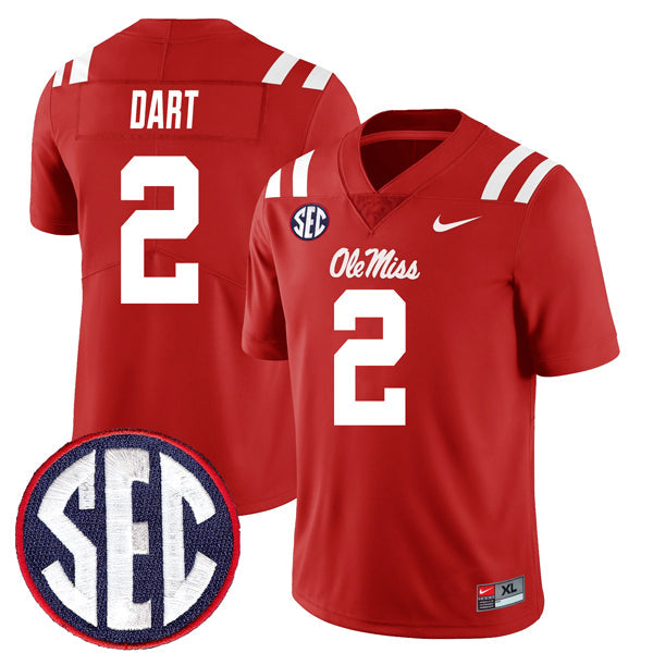 Jaxson Dart Ole Miss Rebels Jersey - Red product image 1