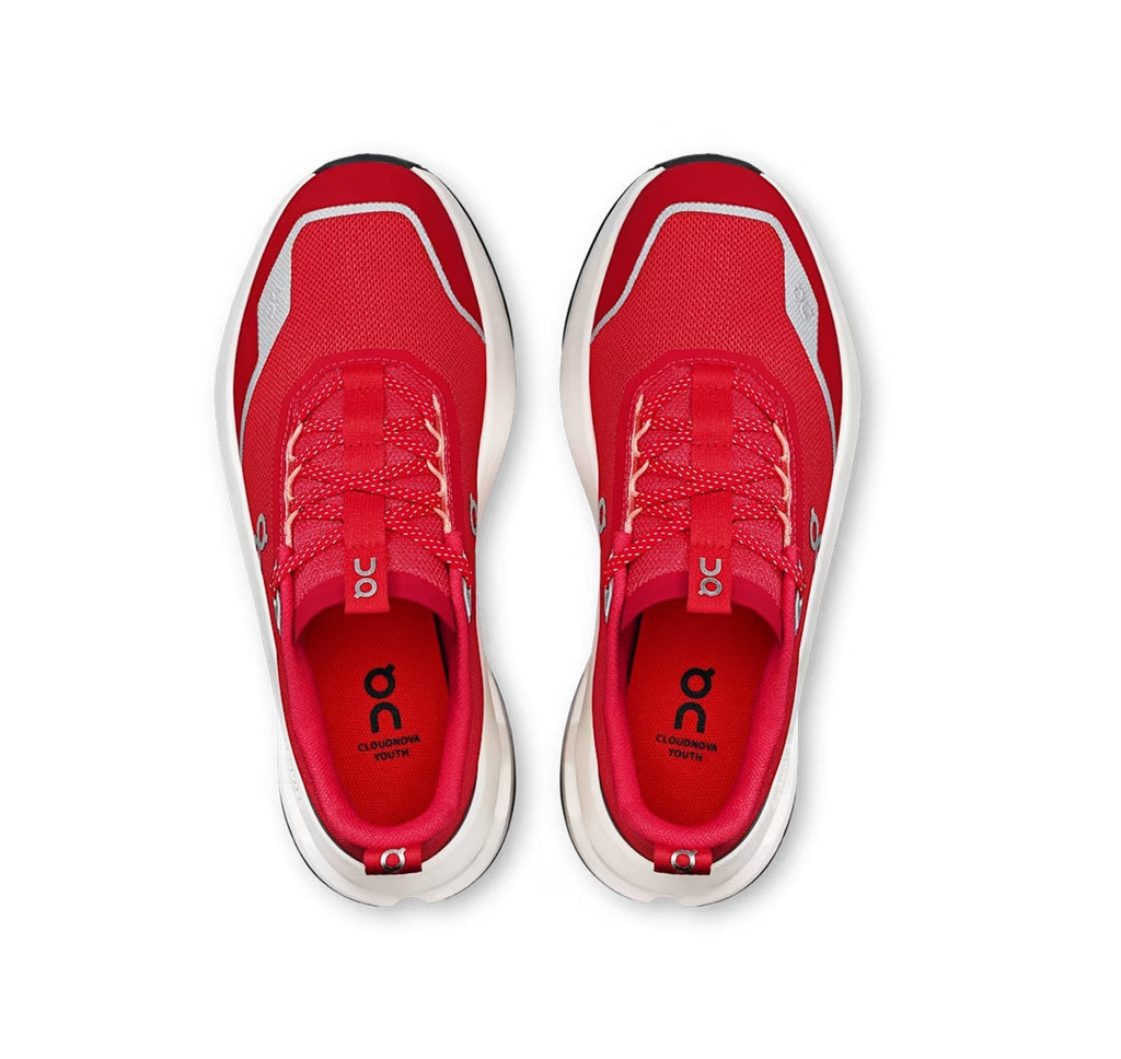 On Big Kids' Cloudnova Red/Terra Athletic Shoes product image 3, provided for visual reference and product detail review