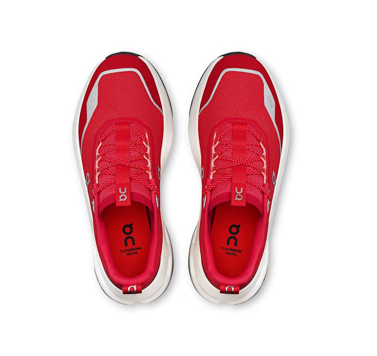 On Big Kids' Cloudnova Red/Terra Athletic Shoes product image 3, provided for visual reference and product detail review