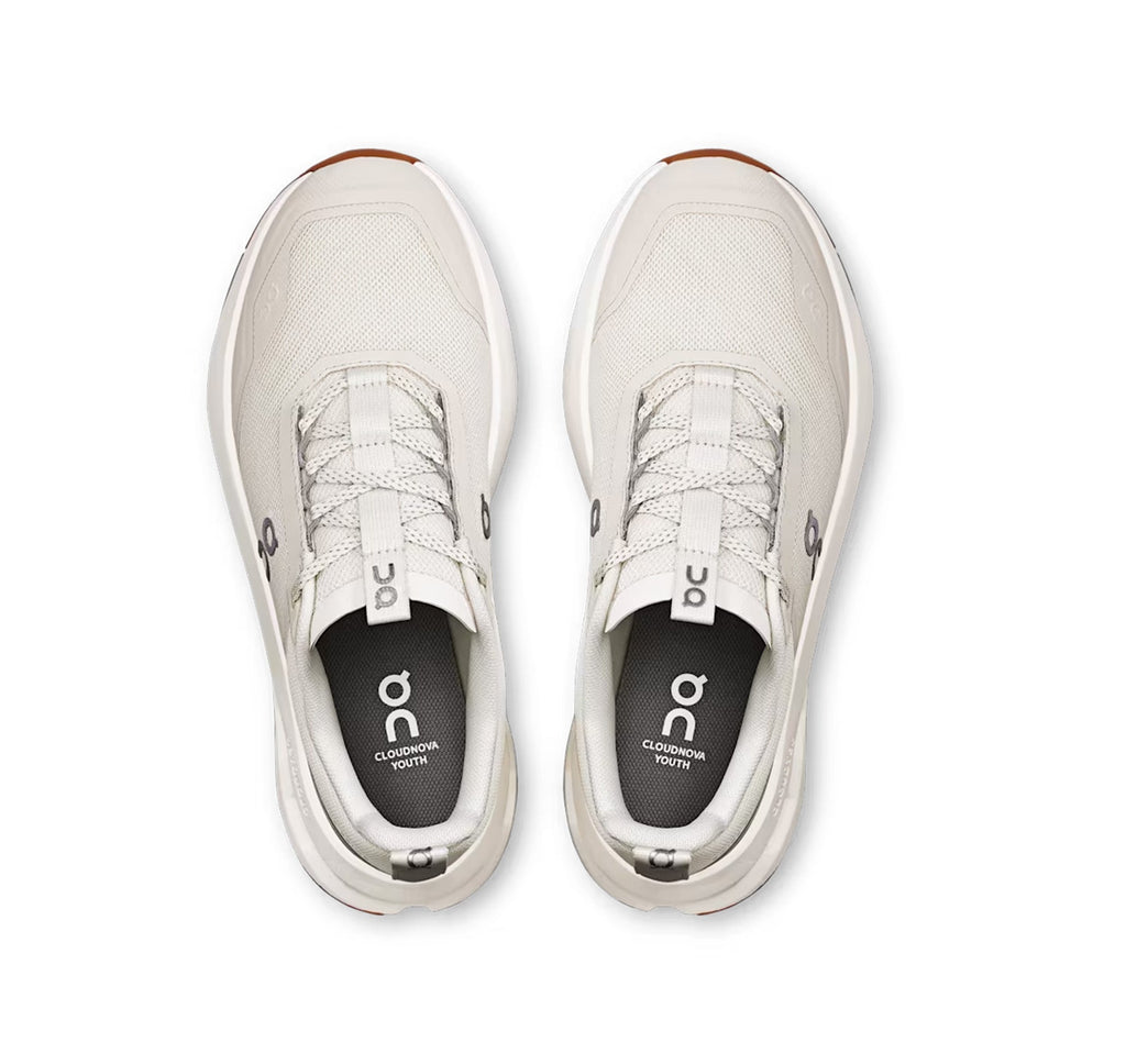 On Big Kids' Cloudnova Ivory/Apollo Athletic Shoes product image 3, provided for visual reference and product detail review