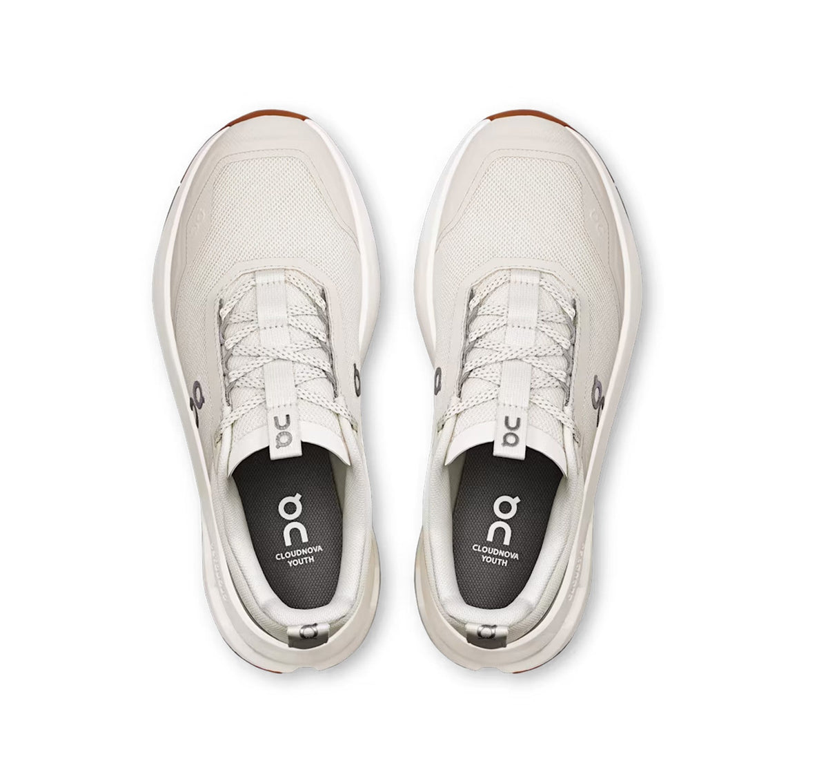 On Big Kids' Cloudnova Ivory/Apollo Athletic Shoes product image 3, provided for visual reference and product detail review