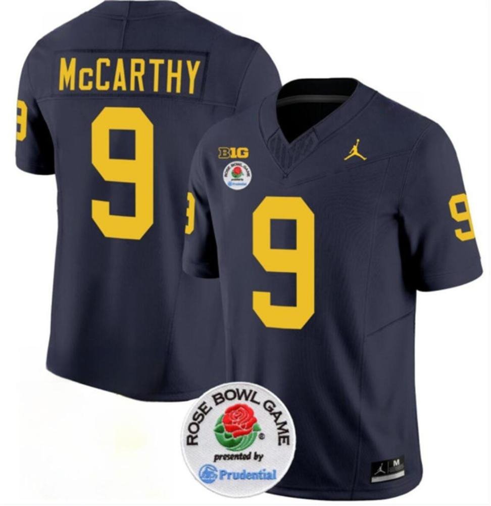 J.J. McCarthy Michigan Wolverines Rosebowl Jersey – Navy product image 1