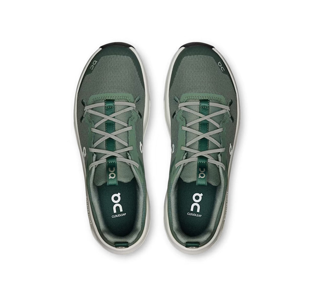 On Big Kids' Cloudleap Olive/Ghost Athletic Shoes product image 3, provided for visual reference and product detail review