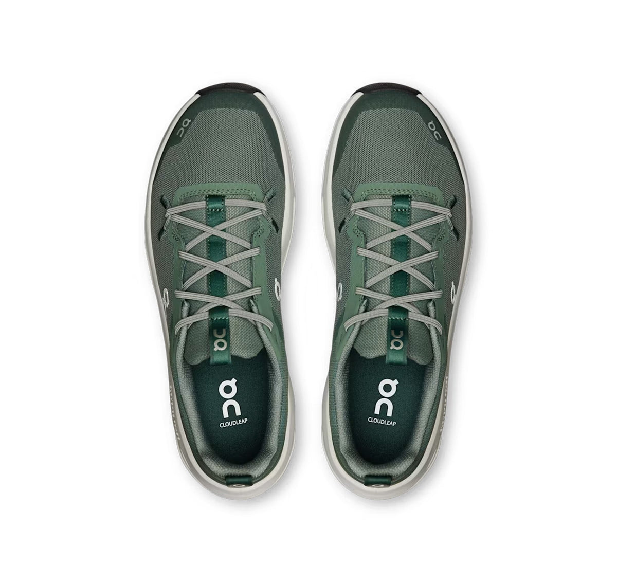 On Big Kids' Cloudleap Olive/Ghost Athletic Shoes product image 3, provided for visual reference and product detail review