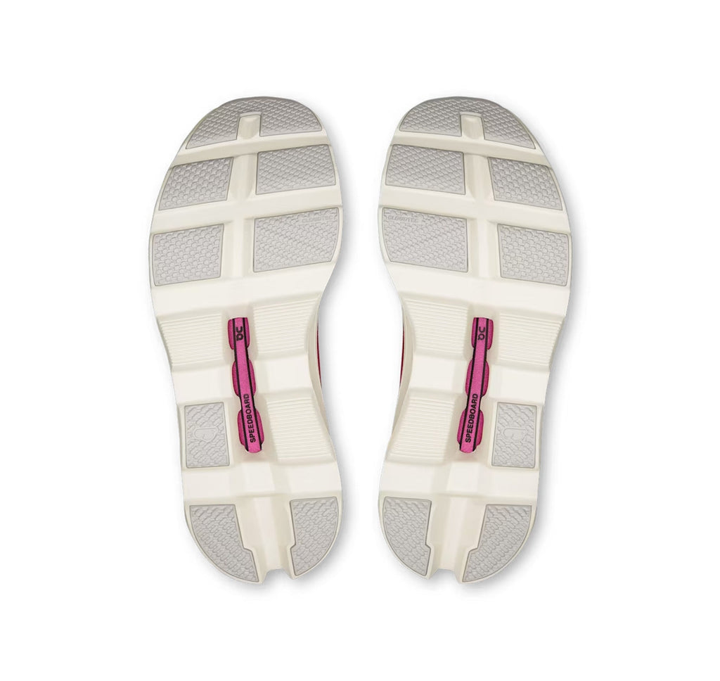 On Women Cloudmonster Ivory/Grenadine Running Shoes product image 6, provided for visual reference and product detail review