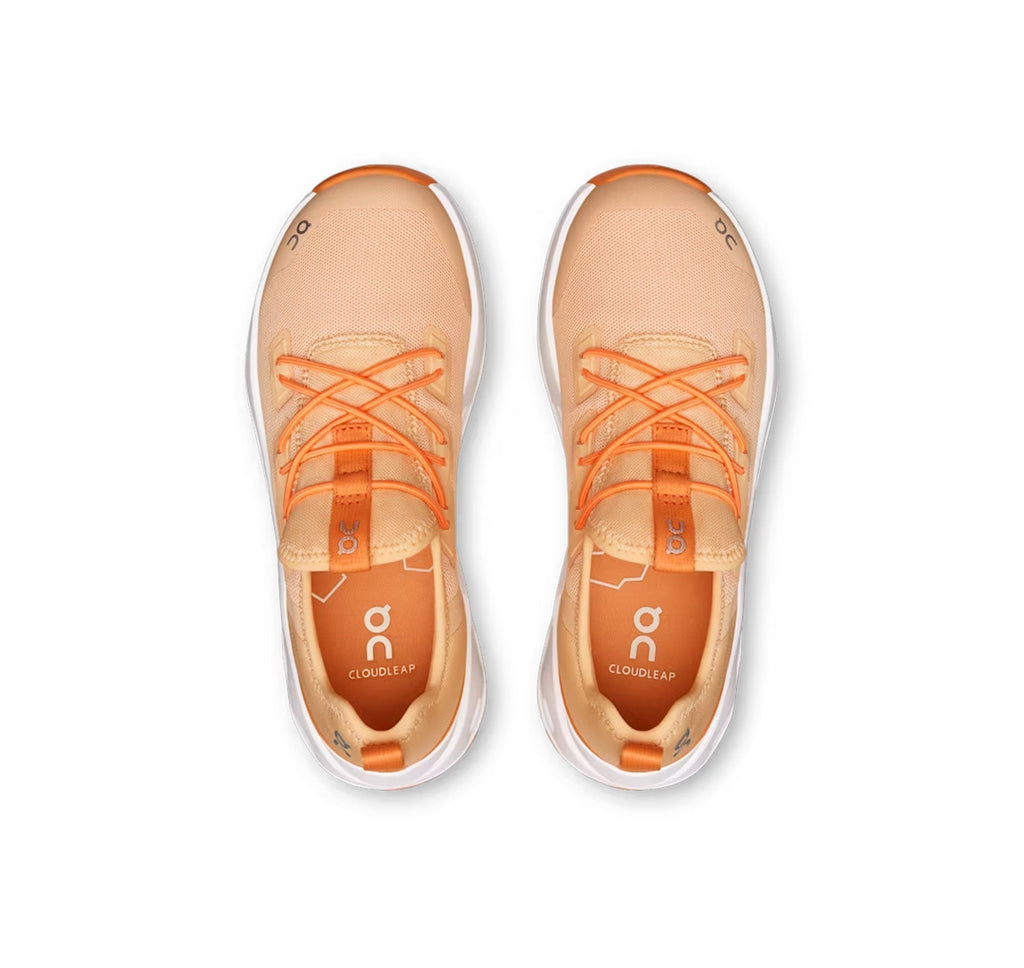 On Little Kids' Cloudleap Tangerine/Blonde Athletic Shoes product image 3, provided for visual reference and product detail