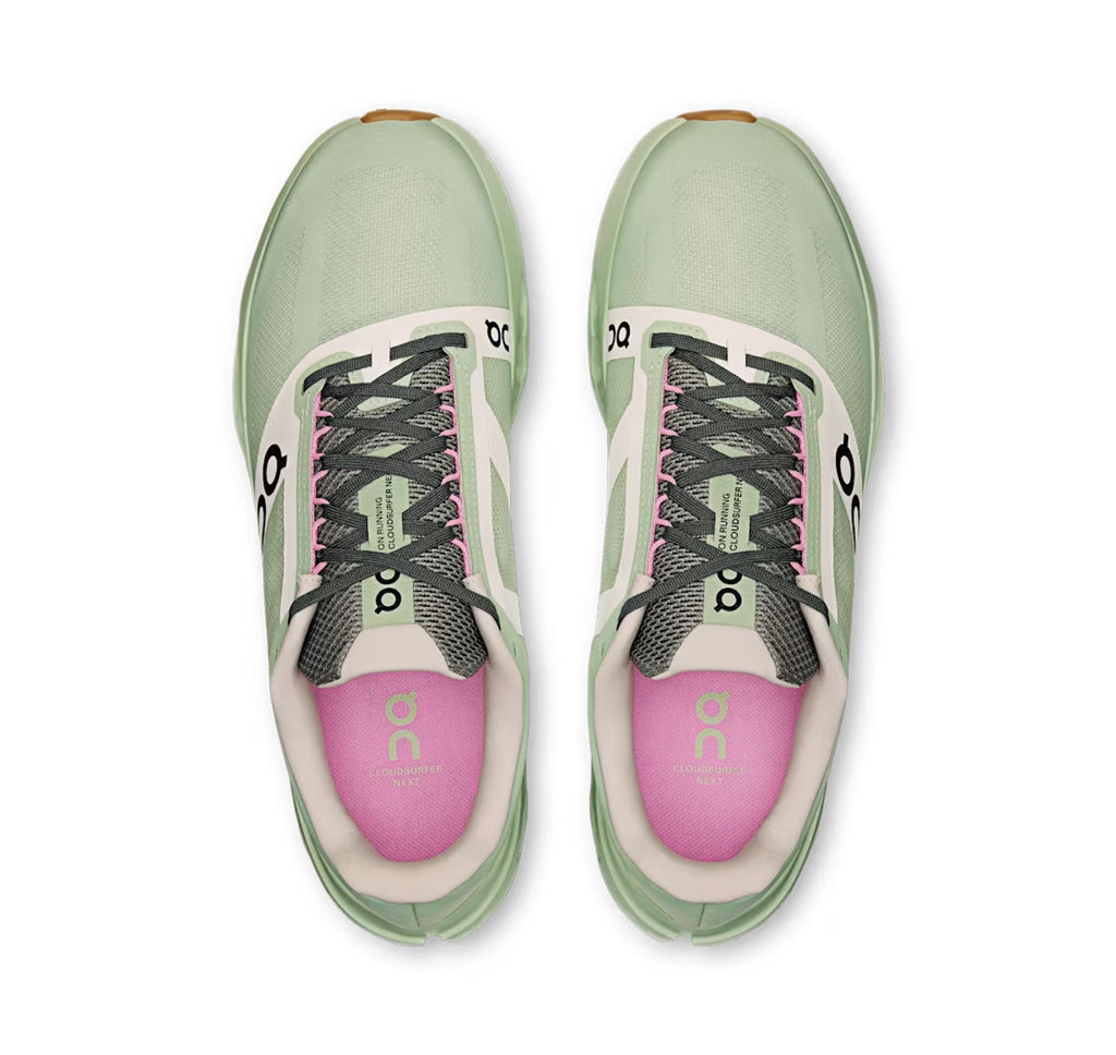 On Women Cloudsurfer Next Z5 Mineral/Almond Running Shoes product image 3, provided for visual reference and product detail