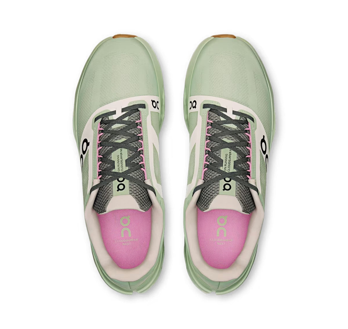 On Women Cloudsurfer Next Z5 Mineral/Almond Running Shoes product image 3, provided for visual reference and product detail
