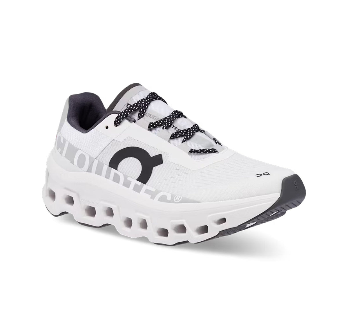 On Women Cloudmonster All White Running Shoes product image 2, provided for visual reference and product detail review