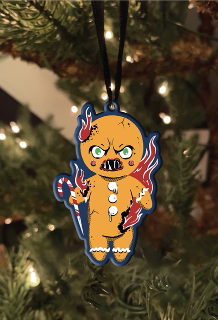 Holiday Horrors - Krampus - Gingerbread Man Metal Ornament product image 2, provided for visual reference and product detail