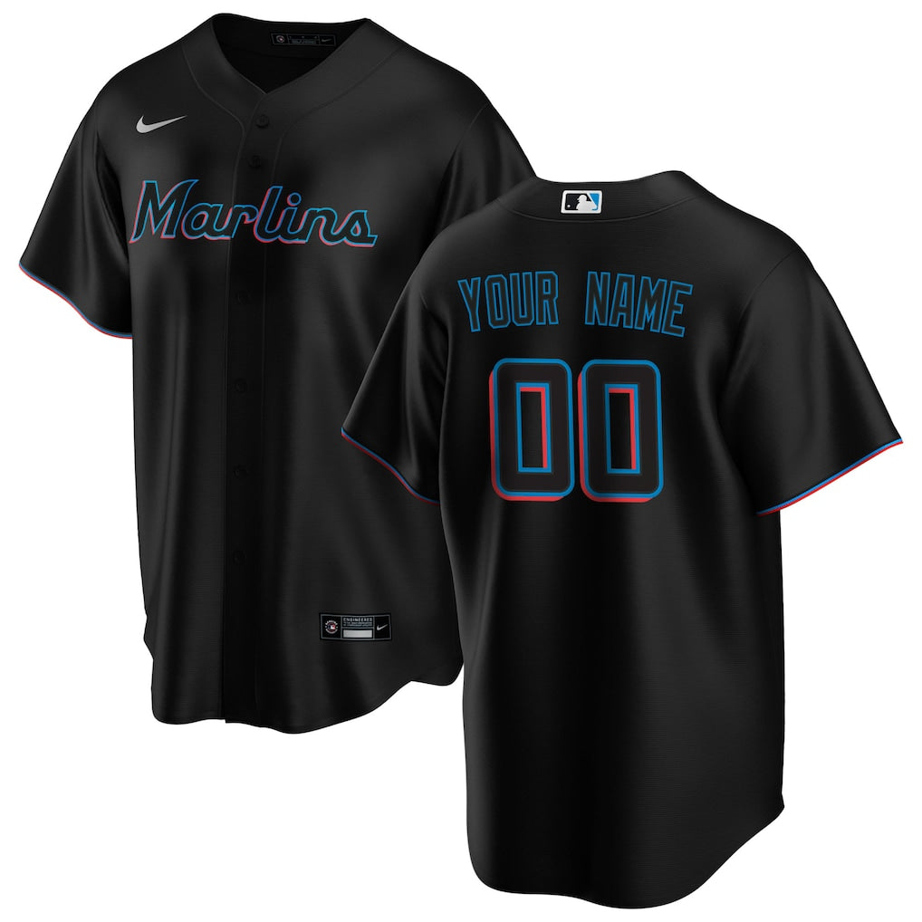 Custom Miami Marlins Alternate Limited Jersey - Black product image 1