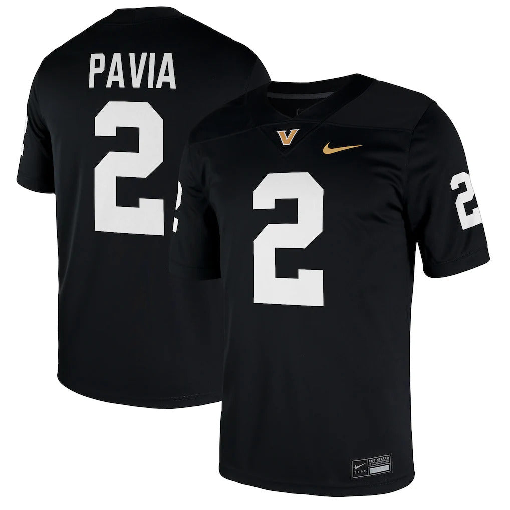 Diego Pavia Vanderbilt Commodores Jersey - Black product image 1