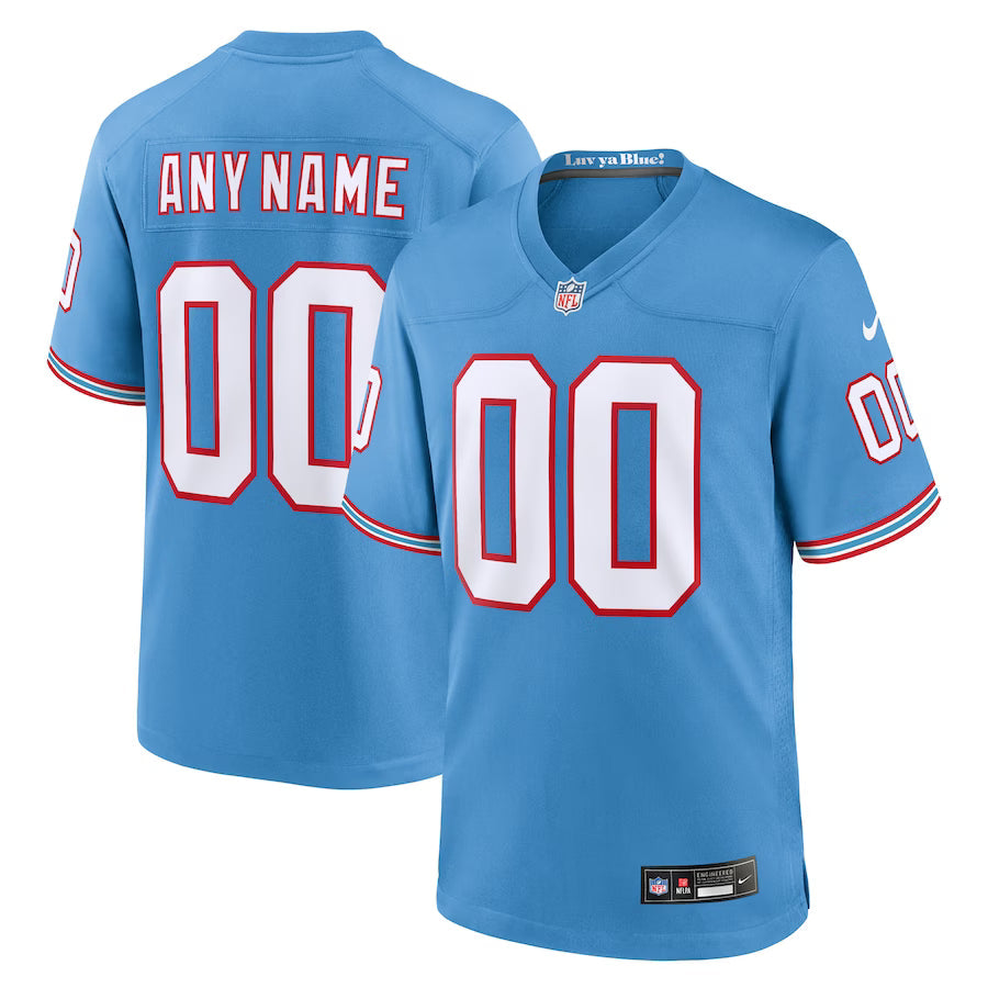 Custom Tennessee Titans Oilers Throwback Jersey - Light Blue product image 1
