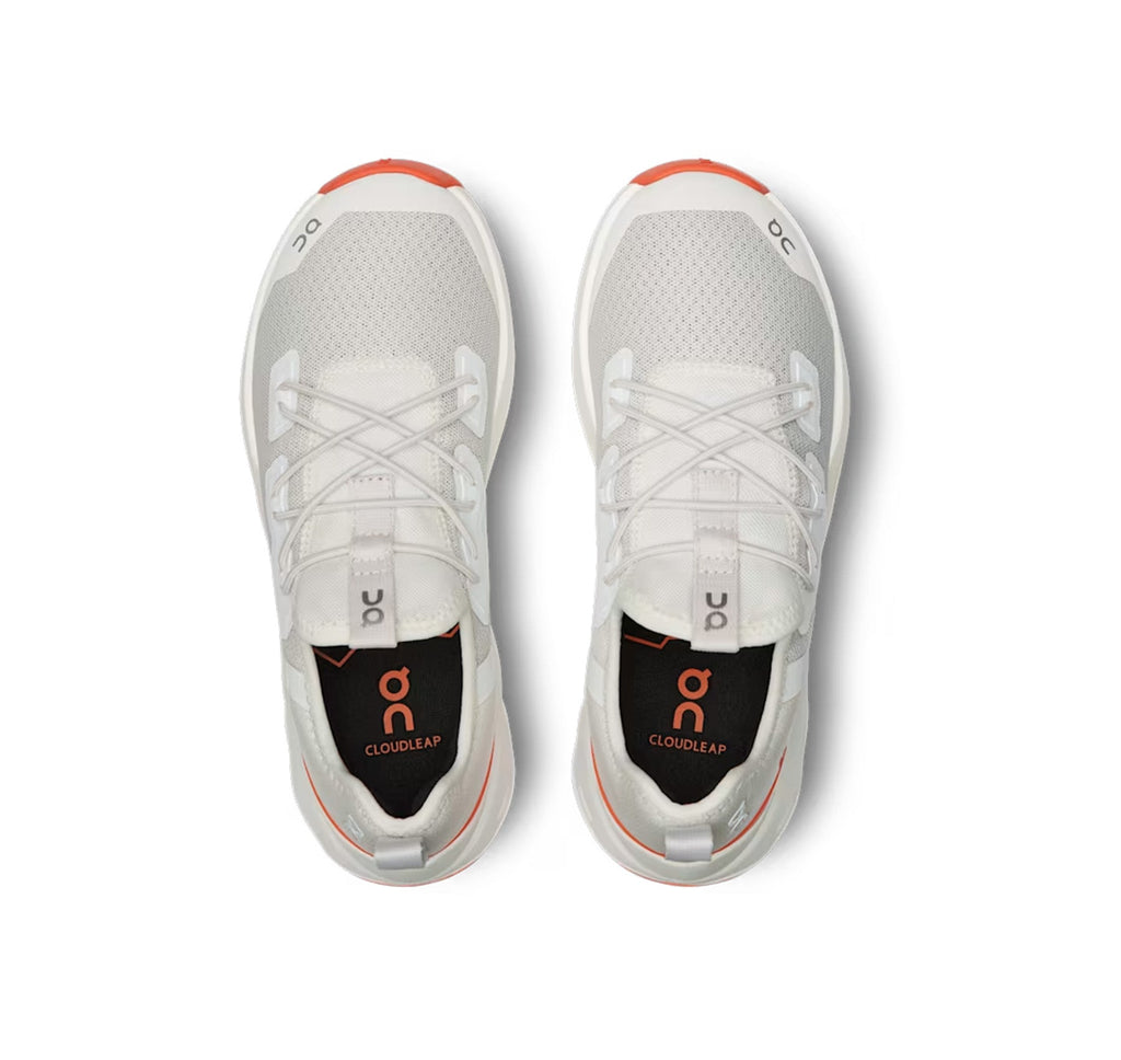 On Little Kids' Cloudleap Ivory/Flame Athletic Shoes product image 3, provided for visual reference and product detail review
