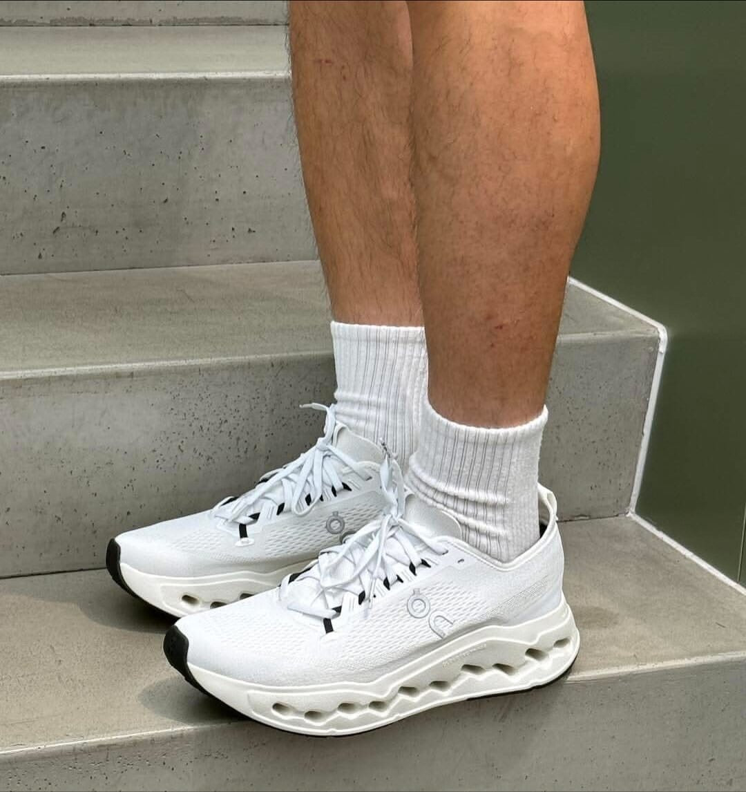 On Cloudsurfer Max Triple White Running Shoes product image 5, provided for visual reference and product detail review