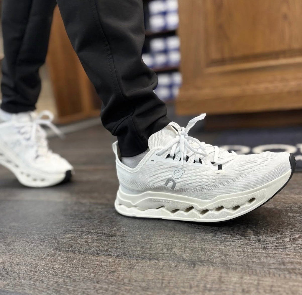 On Cloudsurfer Max Triple White Running Shoes product image 3, provided for visual reference and product detail review