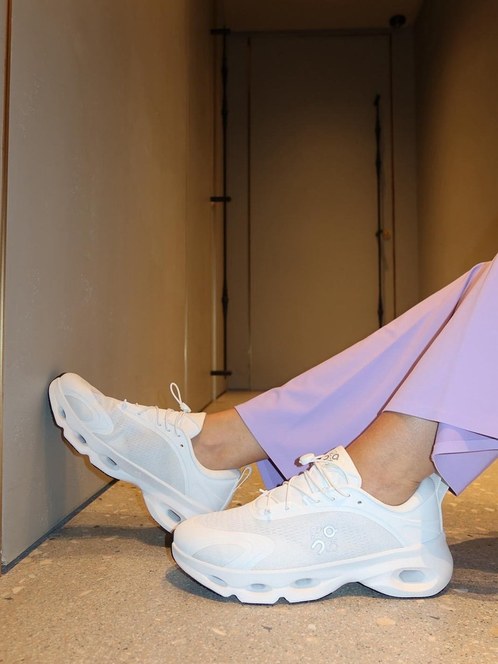 LOEWE x On Cloudsolo White Light Grey Lifestyle Sneakers product image 2, provided for visual reference and product detail