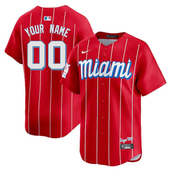 Custom Miami Marlins City Connect Limited Jersey - Red product image 1