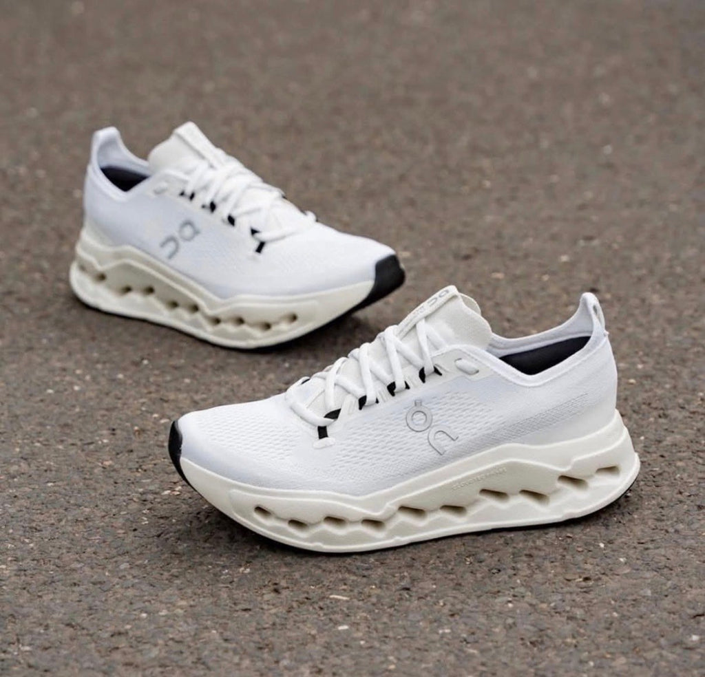 On Cloudsurfer Max Triple White Running Shoes product image 4, provided for visual reference and product detail review