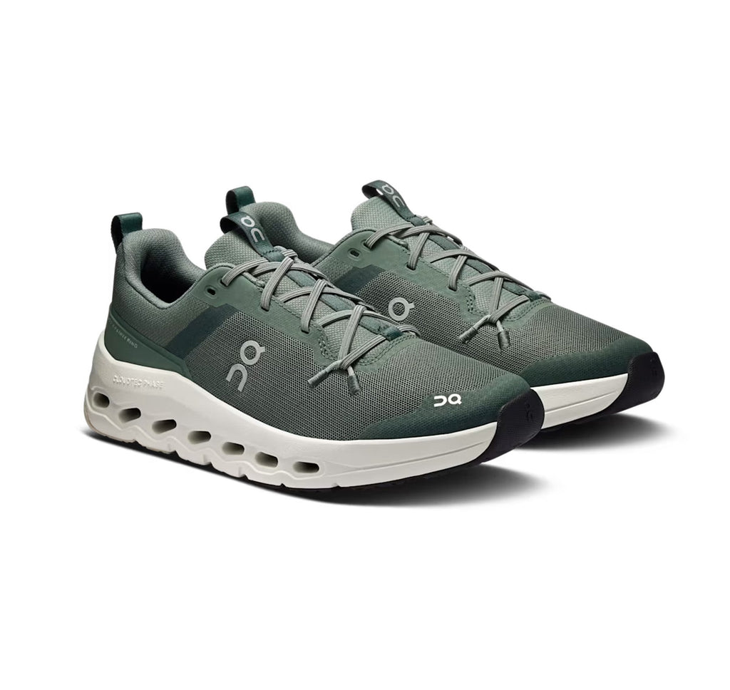 On Big Kids' Cloudleap Olive/Ghost Athletic Shoes product image 2, provided for visual reference and product detail review