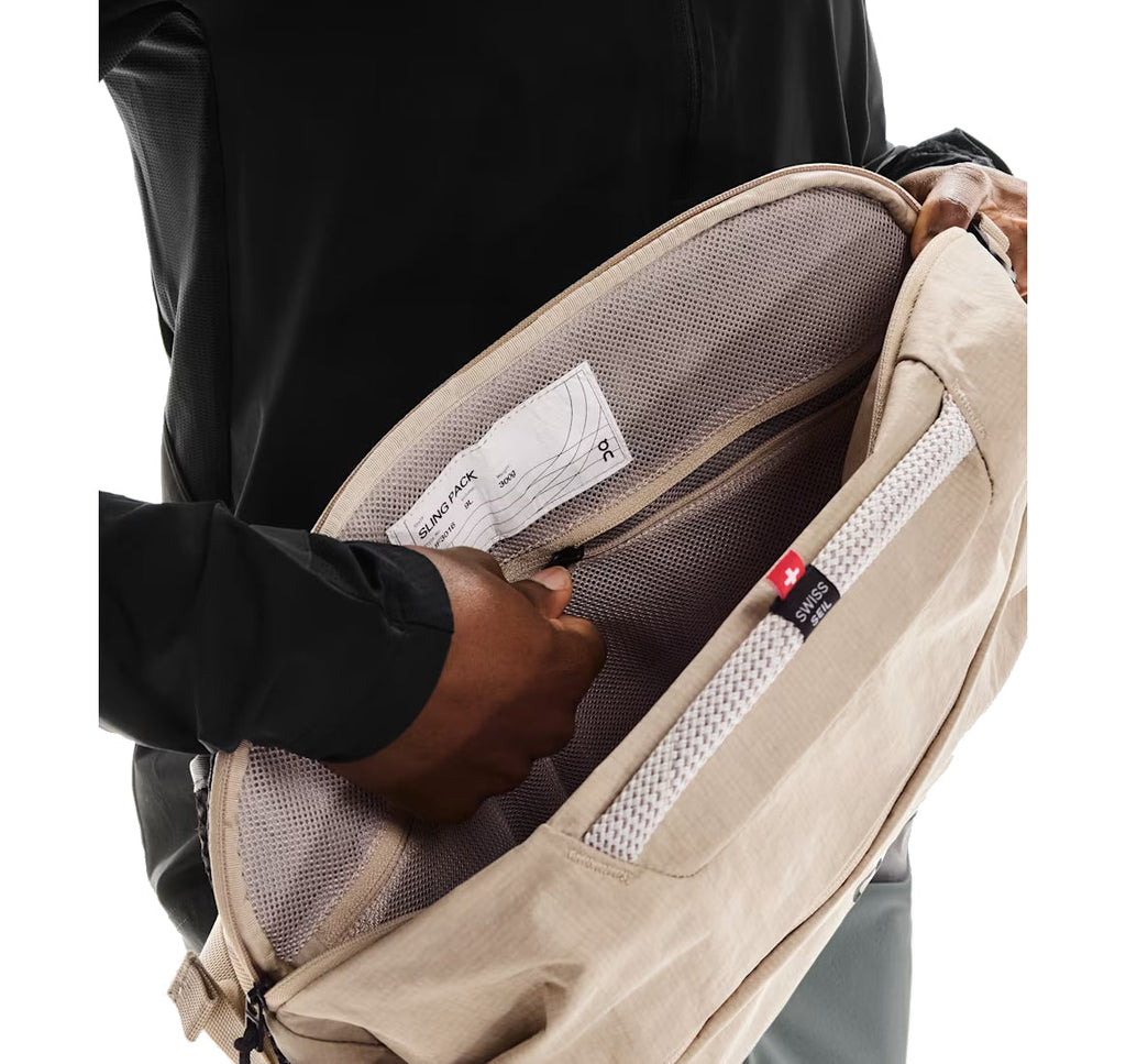 On Sling Pack 9L Sand/Black Crossbody Bag product image 2, provided for visual reference and product detail review