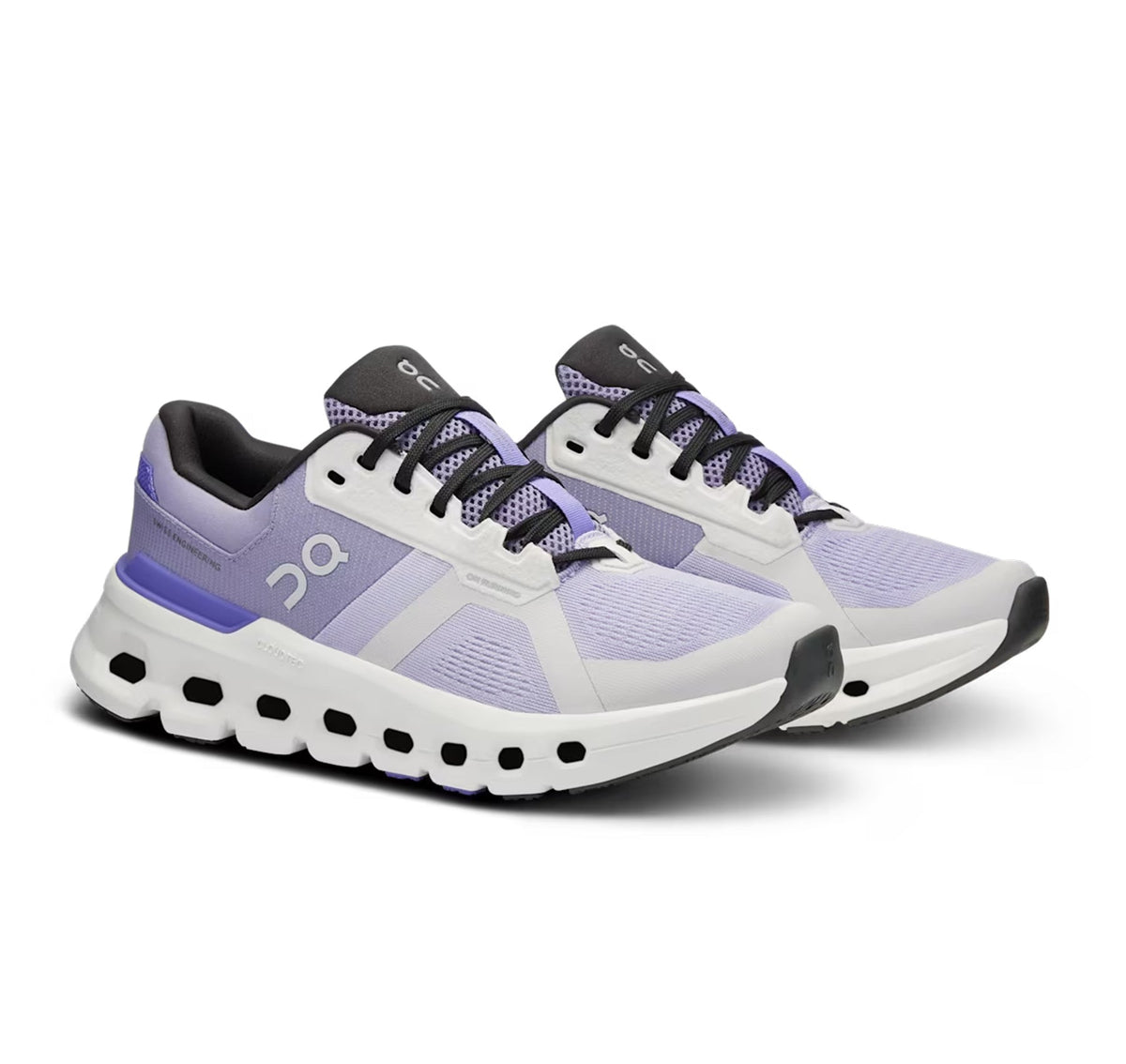 On Women Cloudrunner 2 Nimbus/Blueberry Running Shoes product image 2, provided for visual reference and product detail