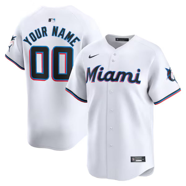 Custom Miami Marlins Home Limited Jersey - White product image 1