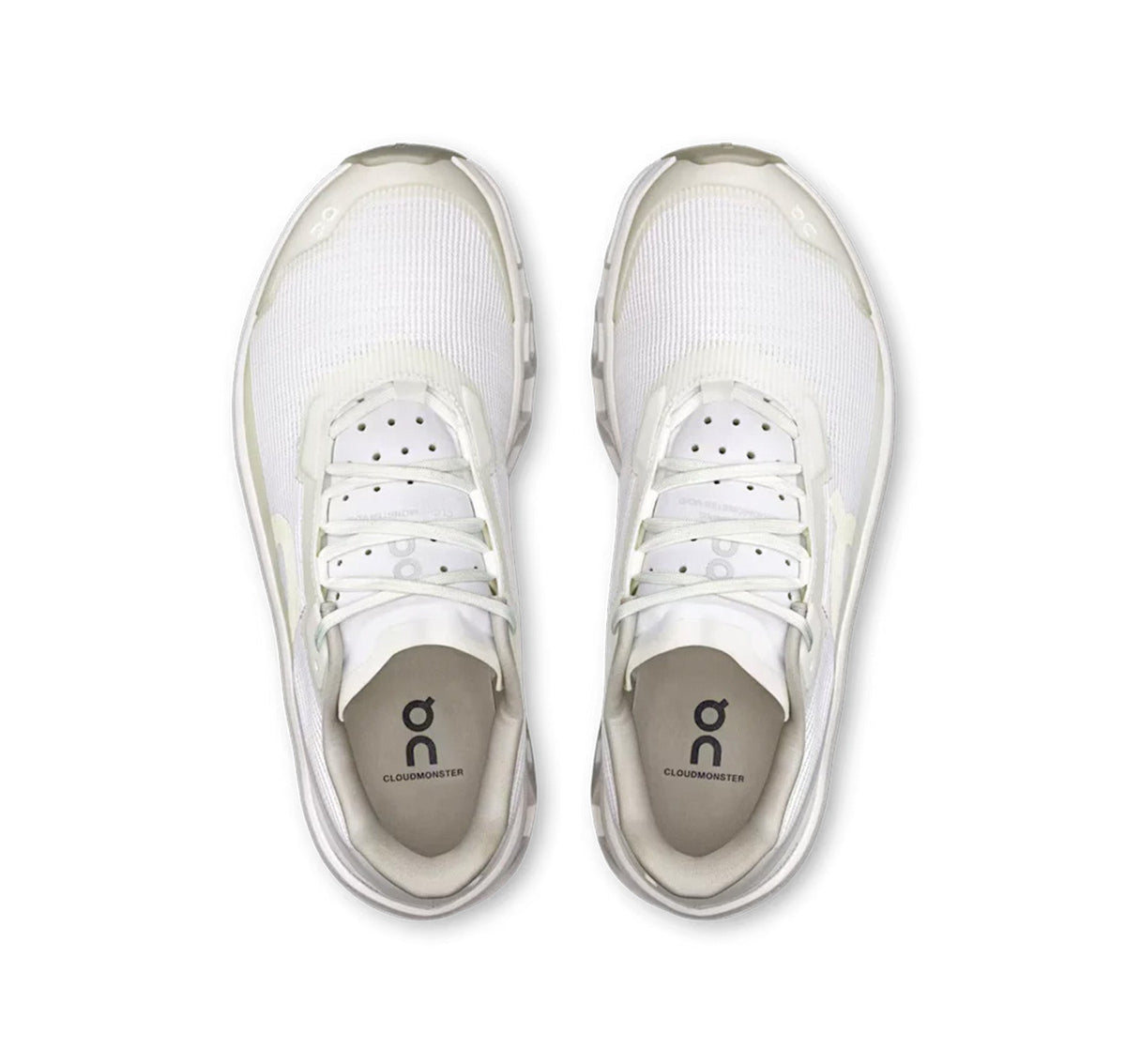 On Women Cloudmonster Void White Running Shoes product image 3, provided for visual reference and product detail review